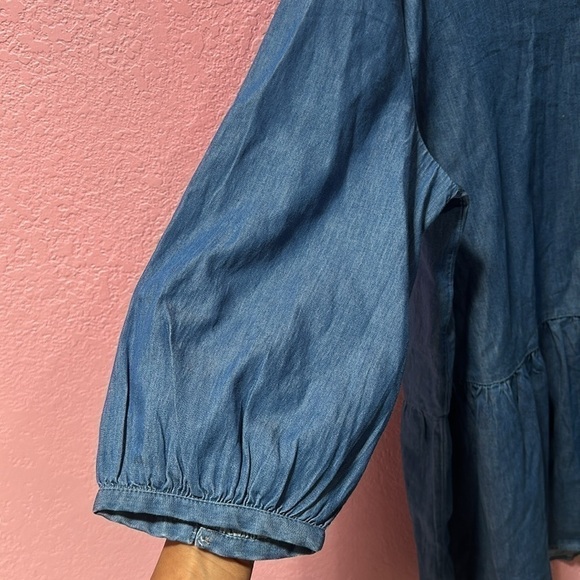 TRUE CRAFT 3/4 Sleeve Denim Shirt Mini Dress Size 1X NWT - Picture 5 of 6